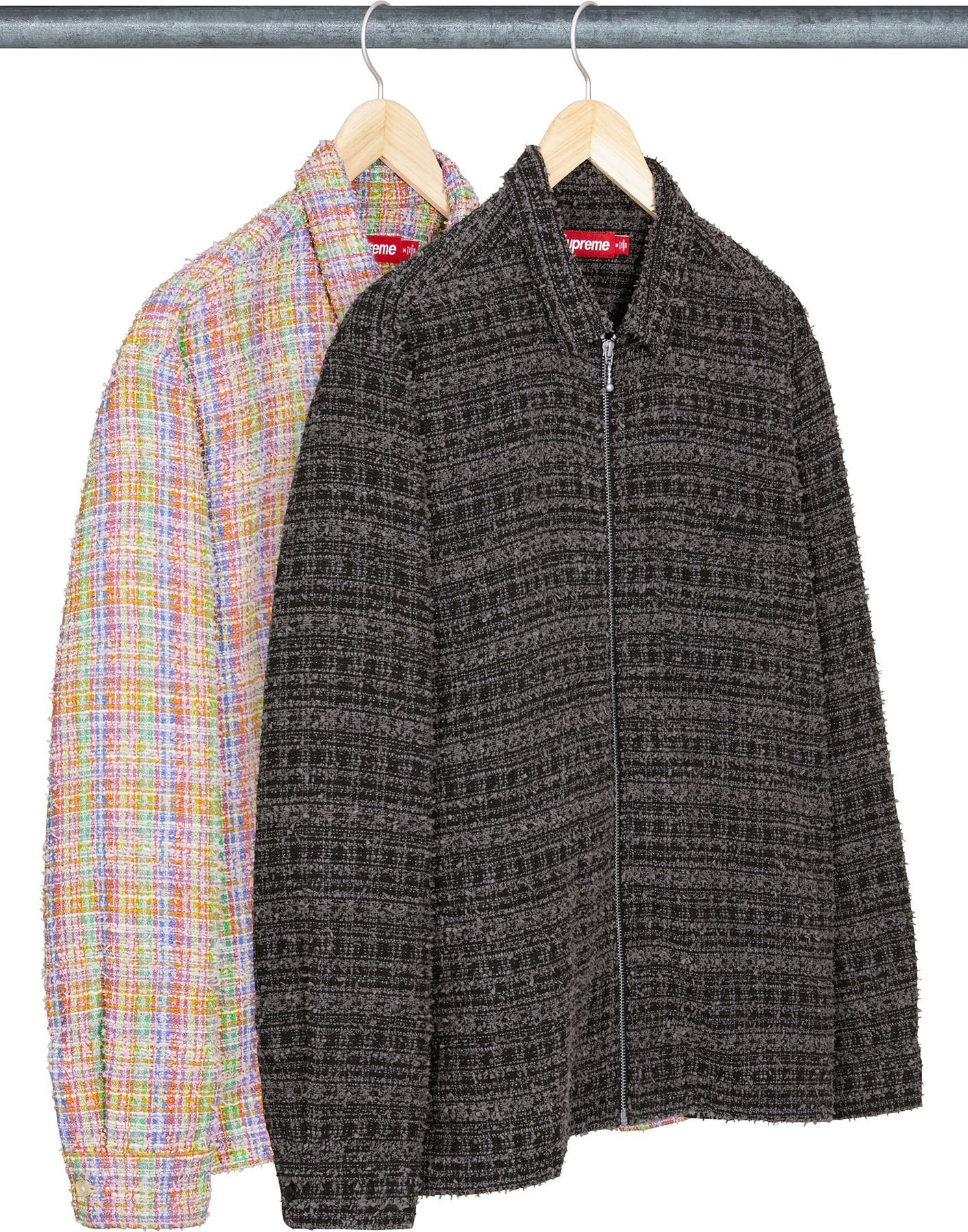 Bouclé Zip Up Shirt
